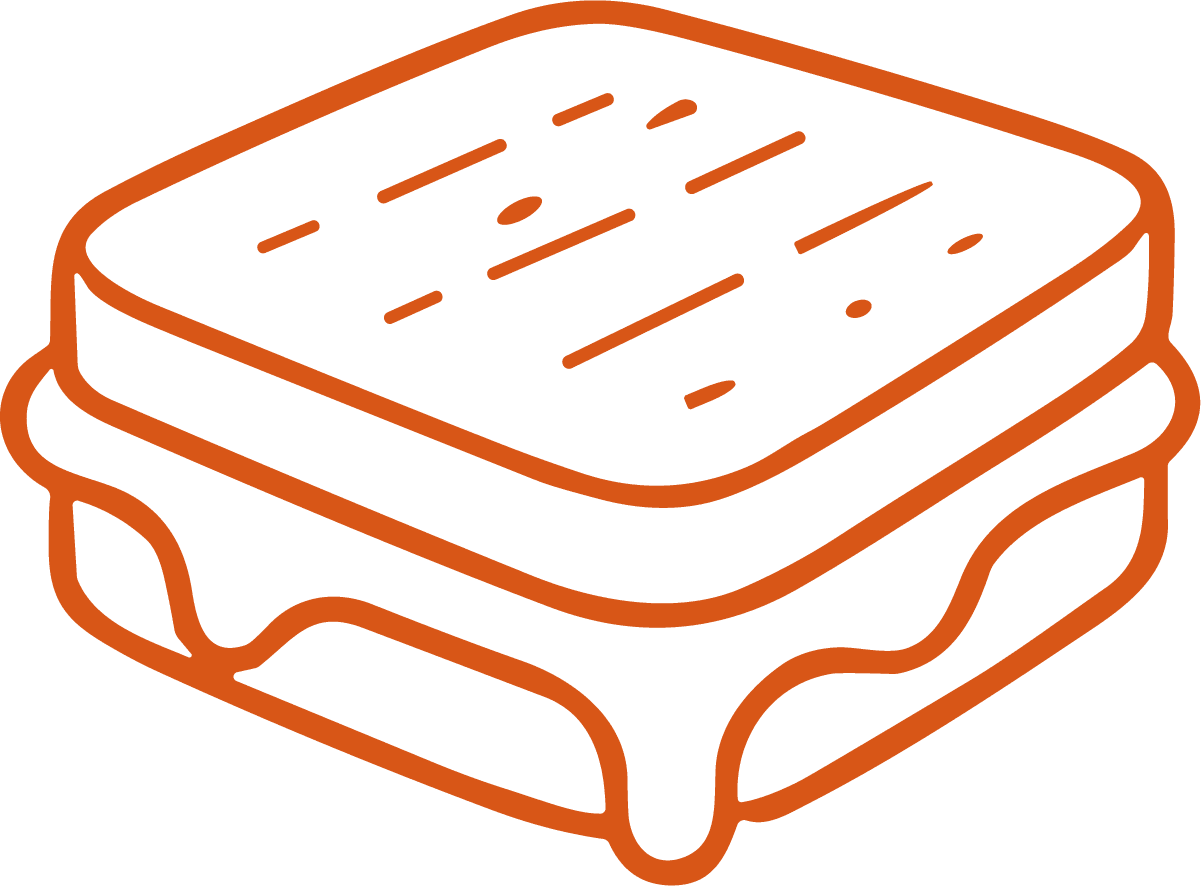 Grilled Cheese Sandwich SVG Melty Outline Vector - Image 1