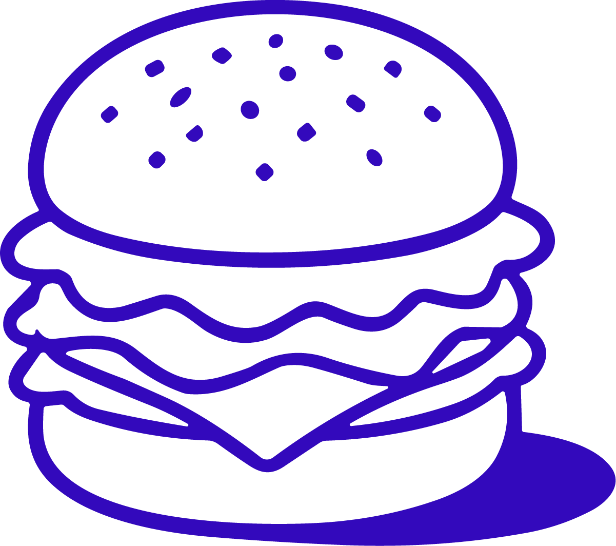 Hamburger SVG Bold Outline Vector - Image 1