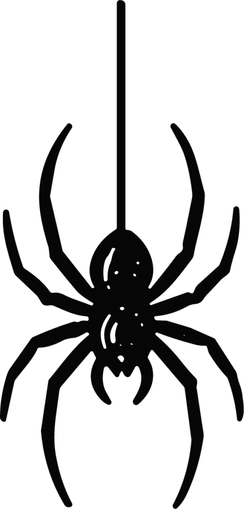 Hanging Spider SVG Spooky Silhouette Vector