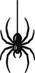 Hanging Spider SVG Spooky Silhouette Vector