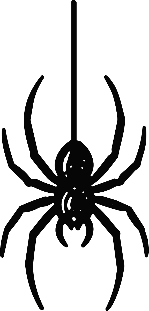Hanging Spider SVG Spooky Silhouette Vector - Image 1