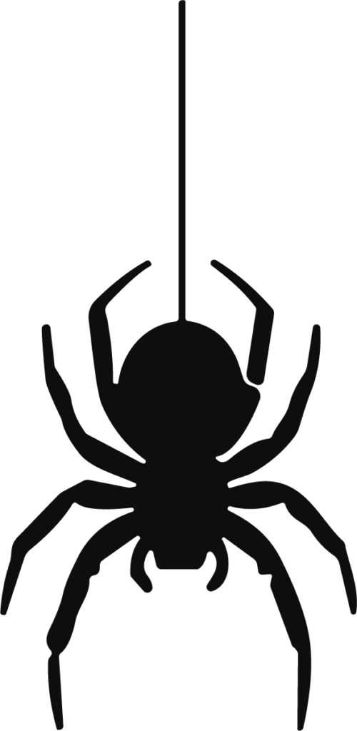 Hanging Spider SVG Spooky Silhouette Vector