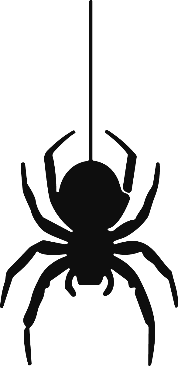 Hanging Spider SVG Spooky Silhouette Vector - Image 1