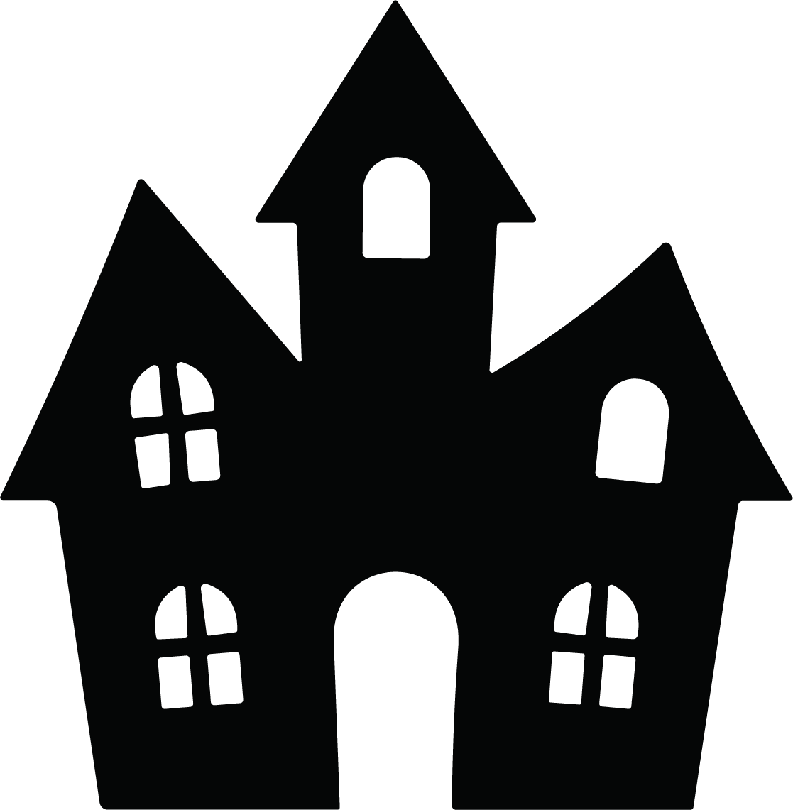 Haunted House SVG Spooky Silhouette Vector - Image 1