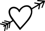 Heart Arrow SVG Bold Sketch Vector