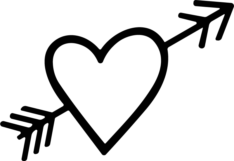 Heart Arrow SVG Bold Sketch Vector