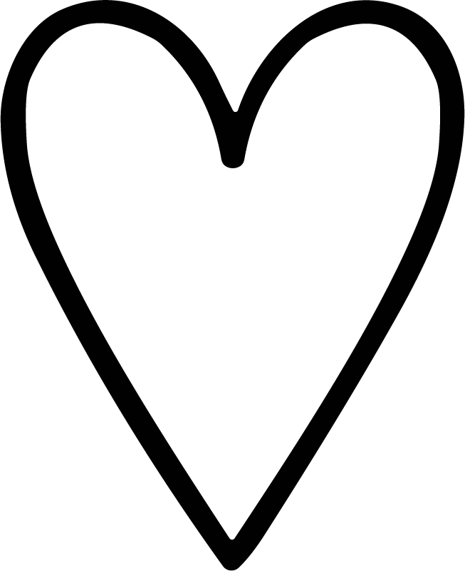 Heart Outline SVG Bold Sketch Vector