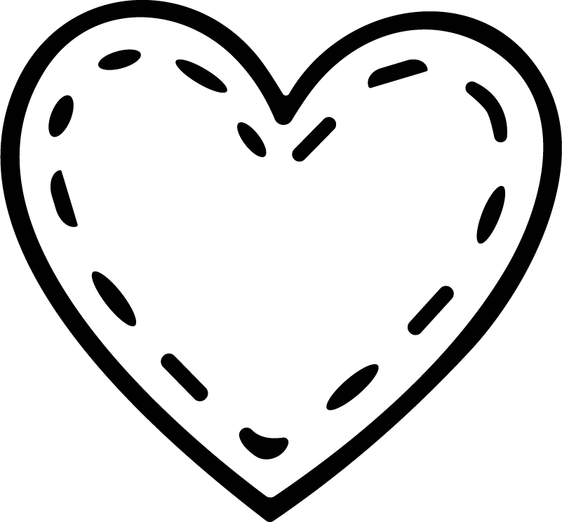 Heart Outline SVG Dashed Sketch Vector
