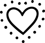 Heart Outline SVG Playful Dotted Vector