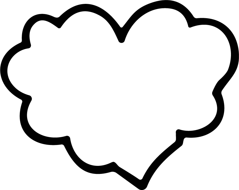 Heart Outline SVG Bold Cloud-Edged Vector
