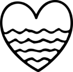 Heart Outline SVG Wavy Layers Vector