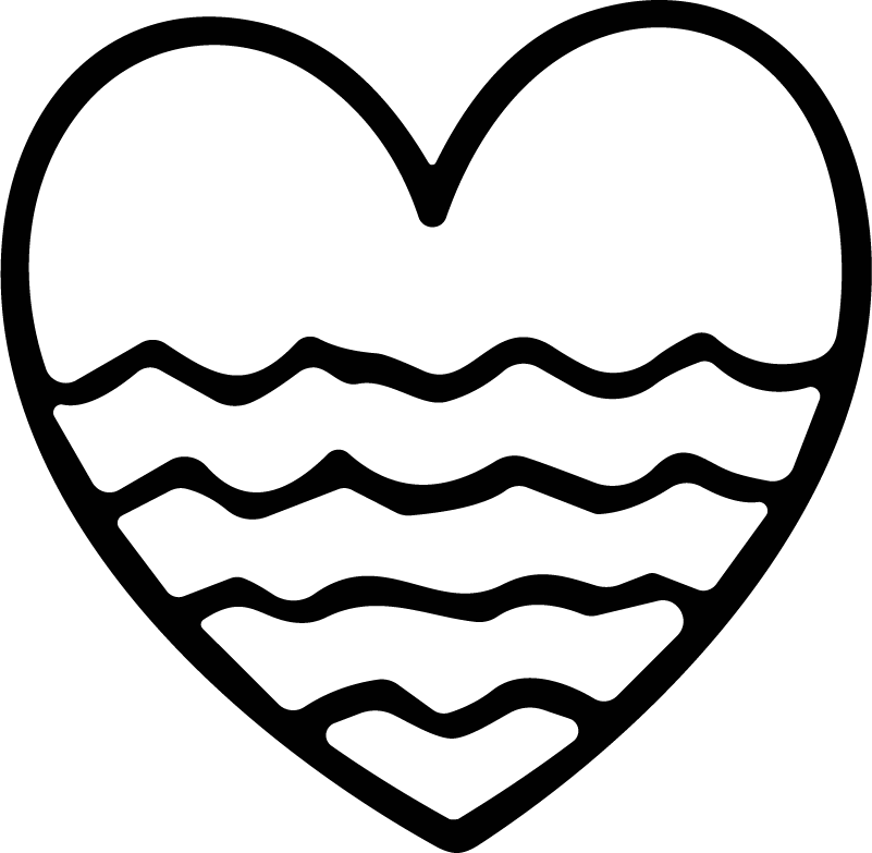 Heart Outline SVG Wavy Layers Vector