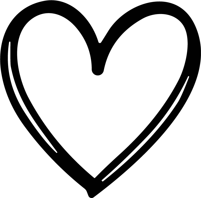 Heart Outline SVG Bold Sketch Vector