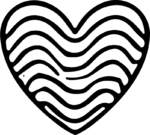 Heart Outline SVG Wavy Line Pattern Vector