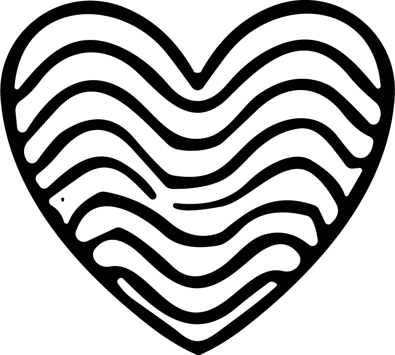 Heart Outline SVG Wavy Line Pattern Vector