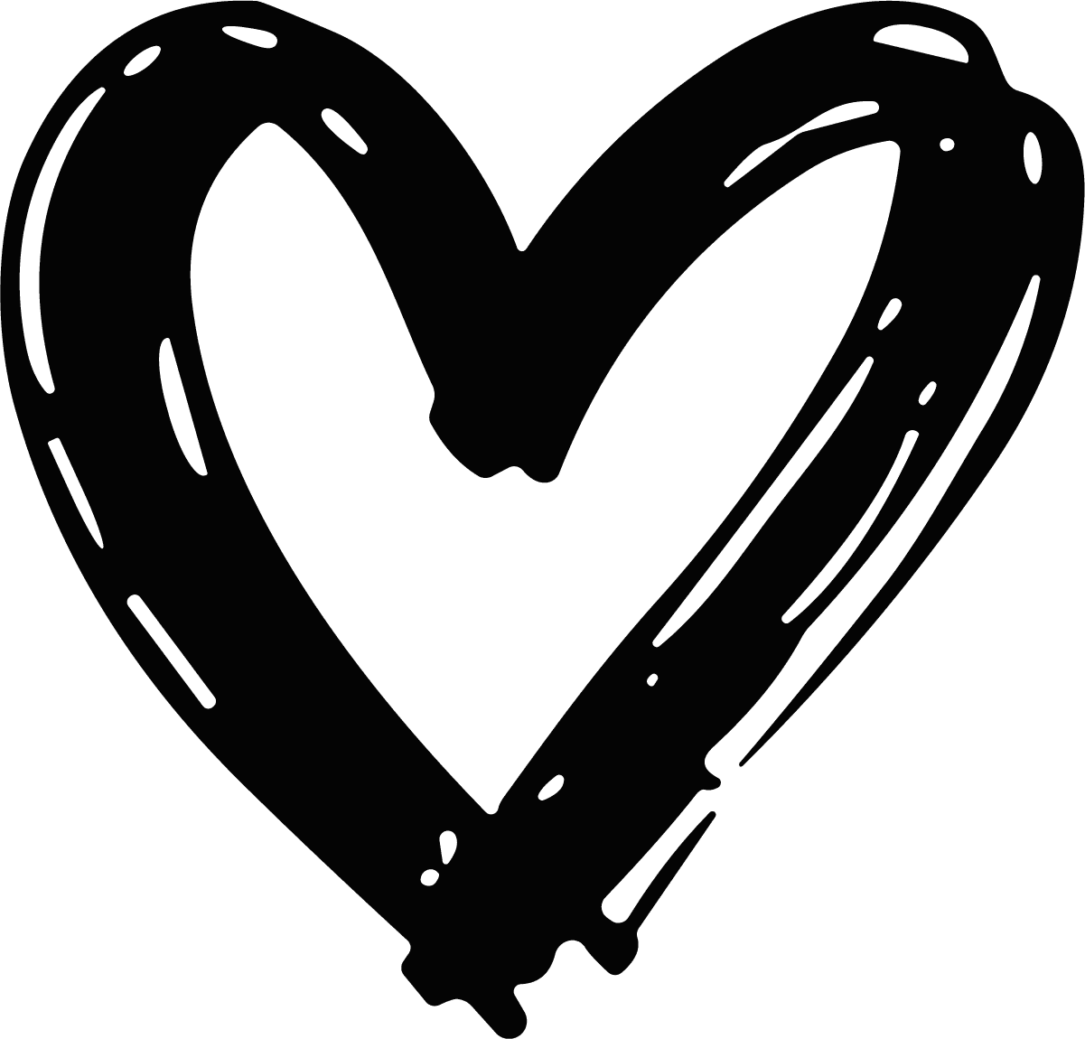 Heart SVG Rough Brushstroke Vector - Image 1