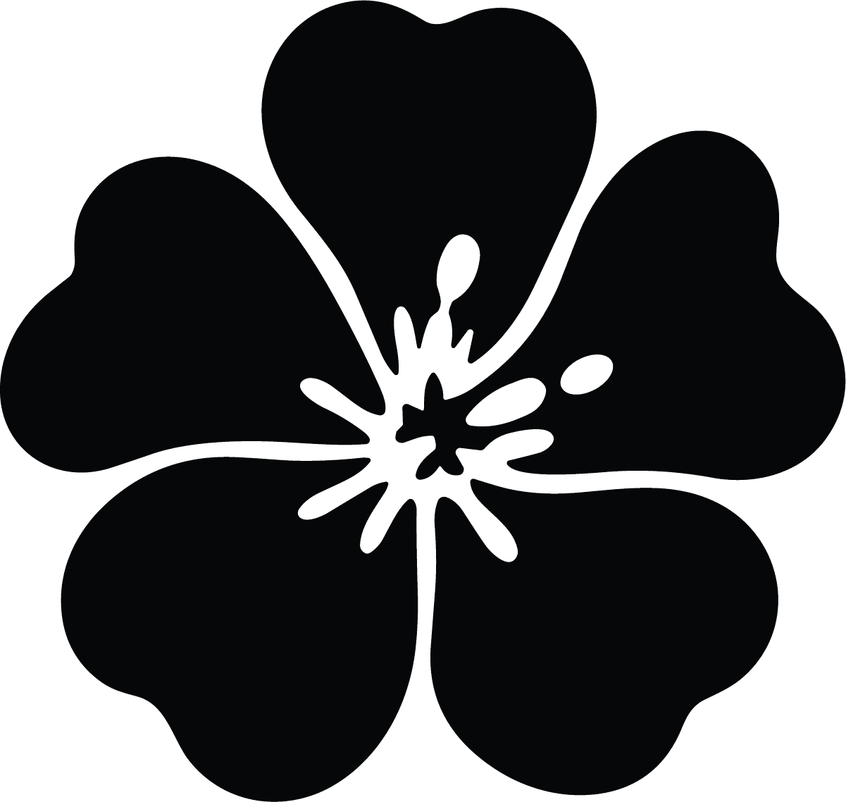 Hibiscus Flower SVG Bold Silhouette Vector - Image 1