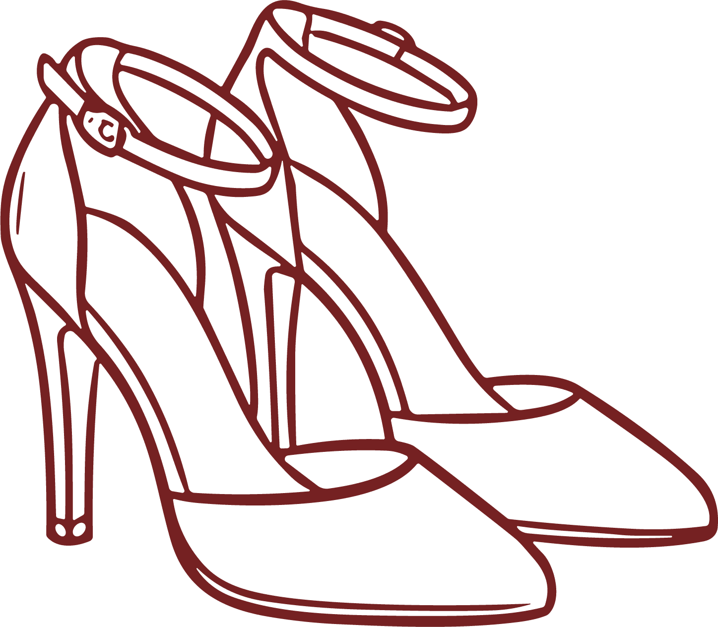 High Heel Shoes SVG Elegant Outline Vector - Image 1
