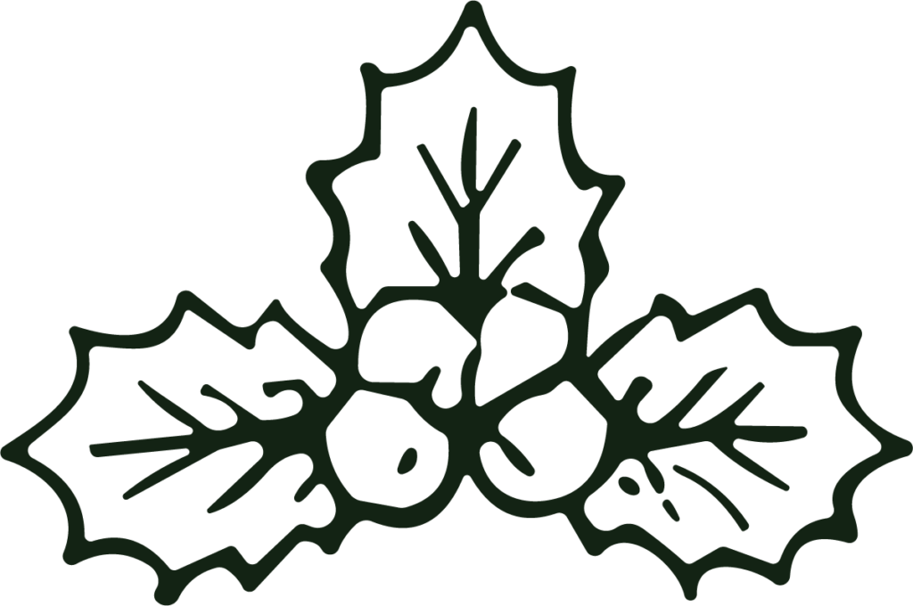 Holly Leaves SVG Festive Outline Vector
