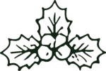 Holly Leaves SVG Festive Outline Vector