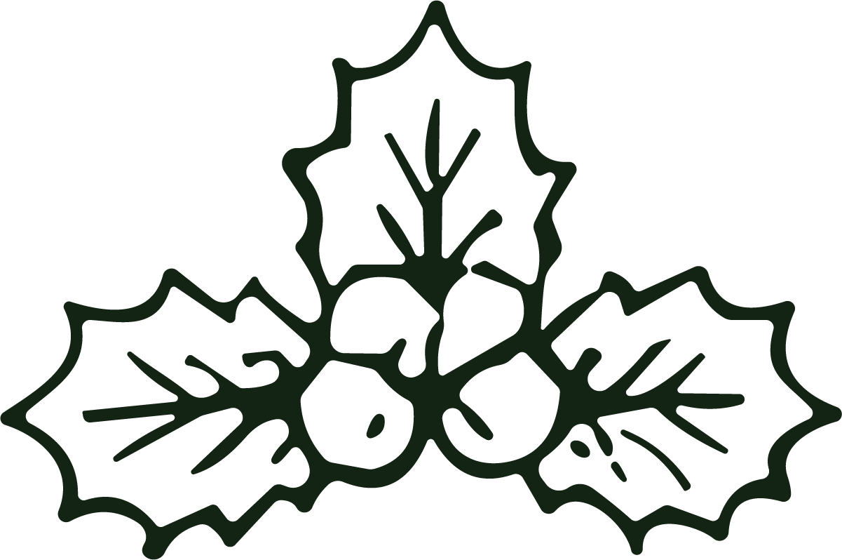 Holly Leaves SVG Festive Outline Vector - Image 1