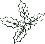 Holly Sprig SVG Festive Outline Vector