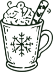 Hot Cocoa Mug SVG Cozy Winter Vector