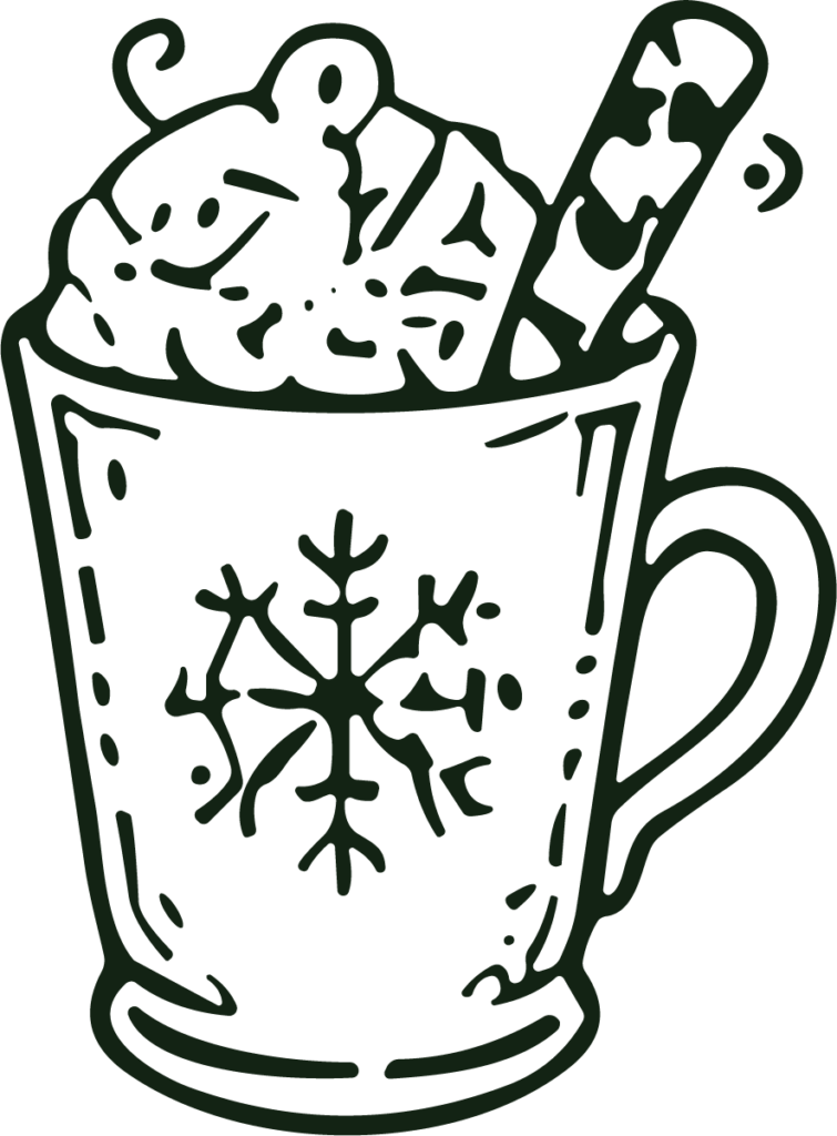 Hot Cocoa Mug SVG Cozy Winter Vector