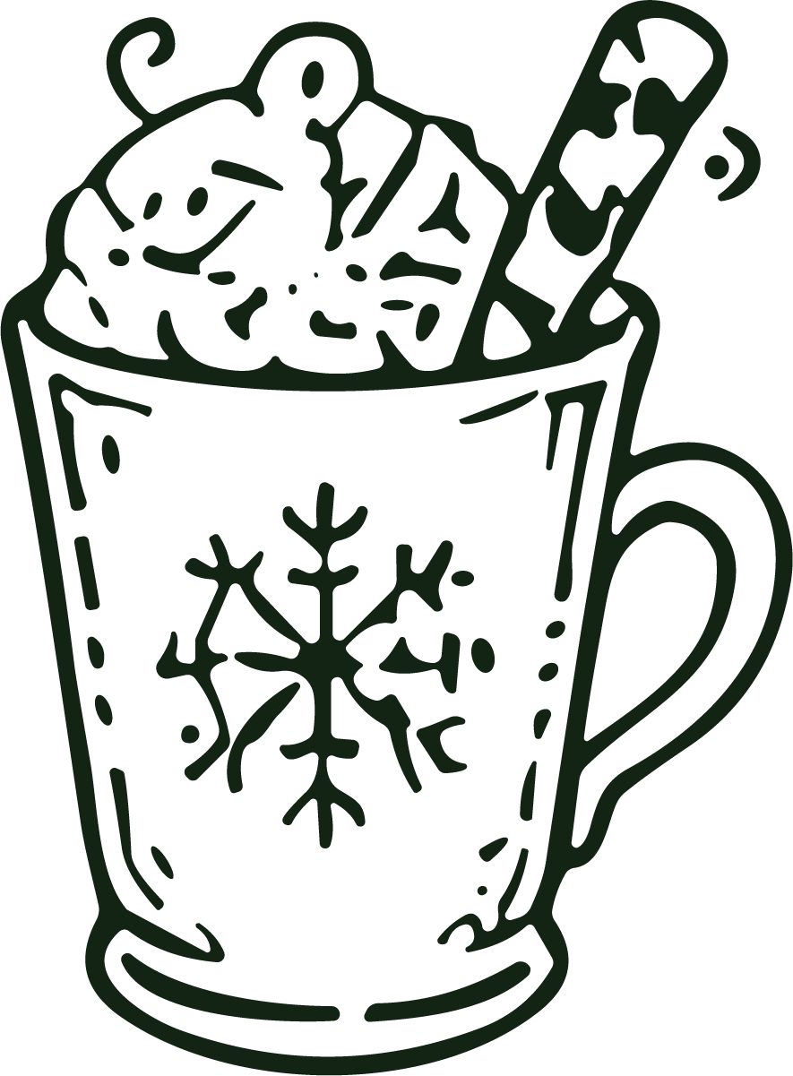 Hot Cocoa Mug SVG Cozy Winter Vector - Image 1