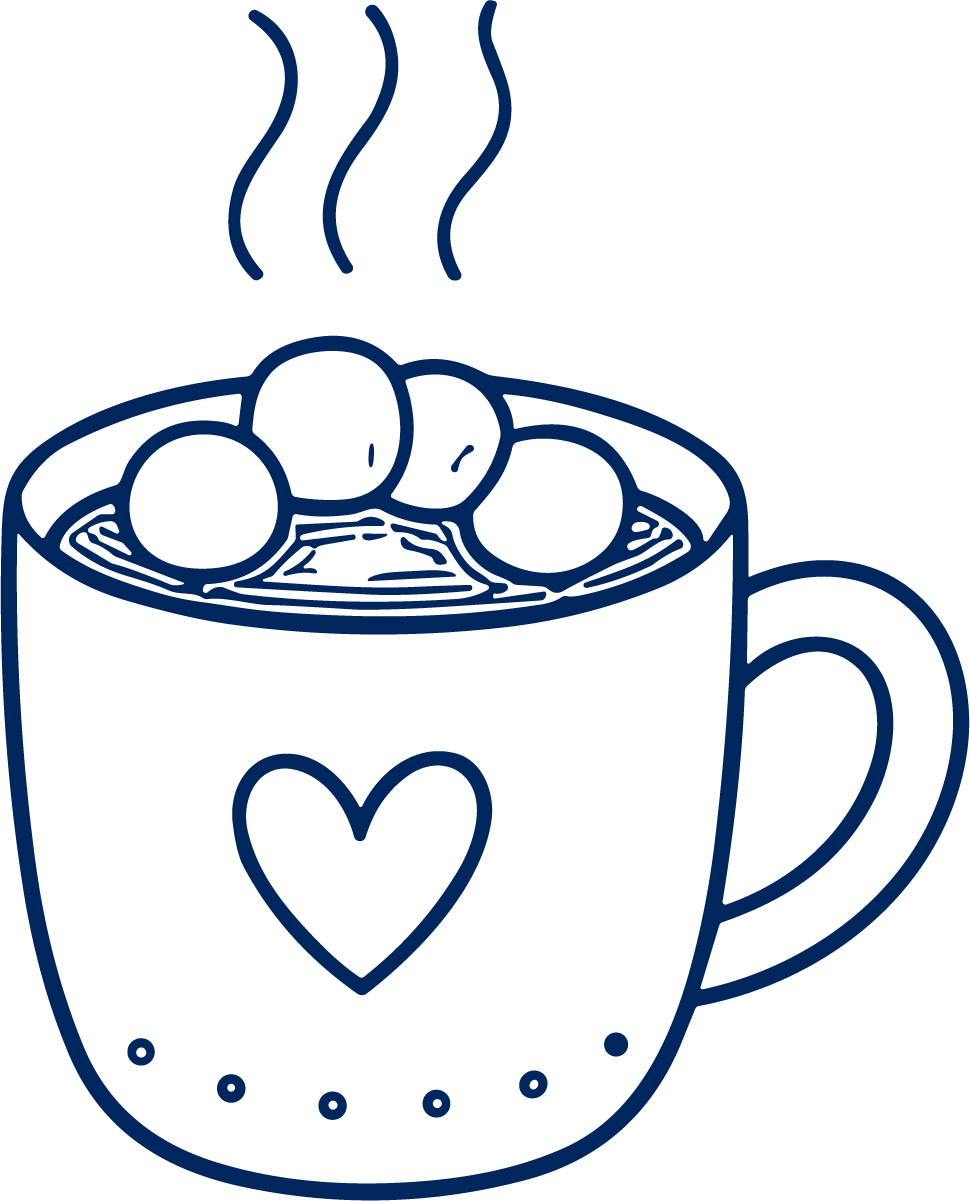 Hot Cocoa Mug SVG Cozy Line Art Vector - Image 1