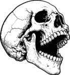 Human Skull SVG Screaming Bold Vector