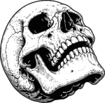 Human Skull SVG Detailed Ink Vector
