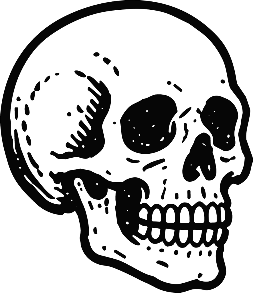 Human Skull SVG Bold Tattoo Style Vector