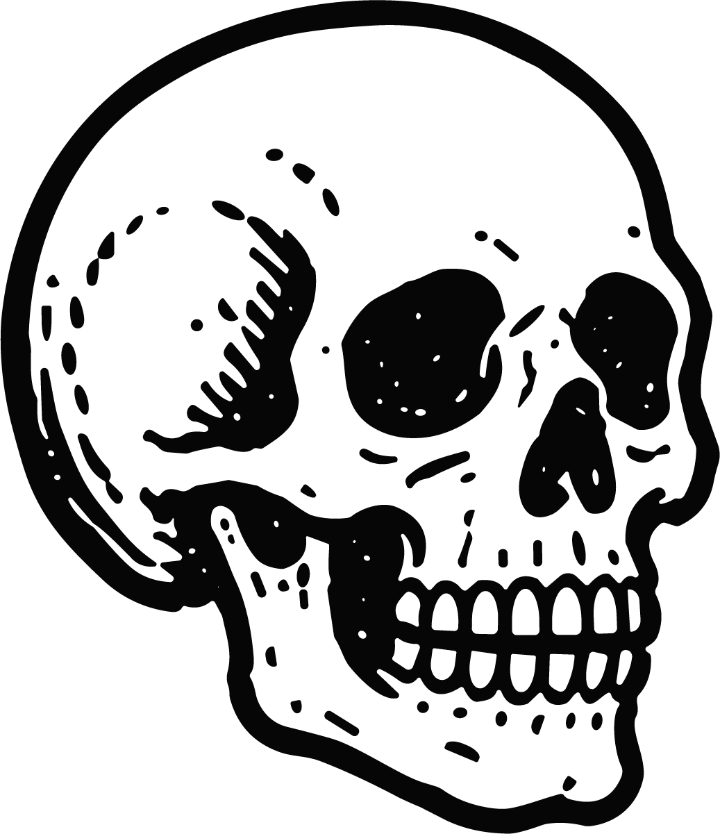 Human Skull SVG Bold Tattoo Style Vector - Image 1