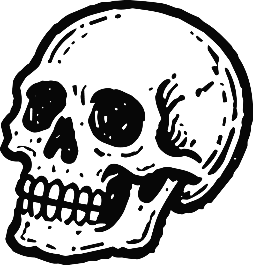 Human Skull SVG Bold Tattoo Vector