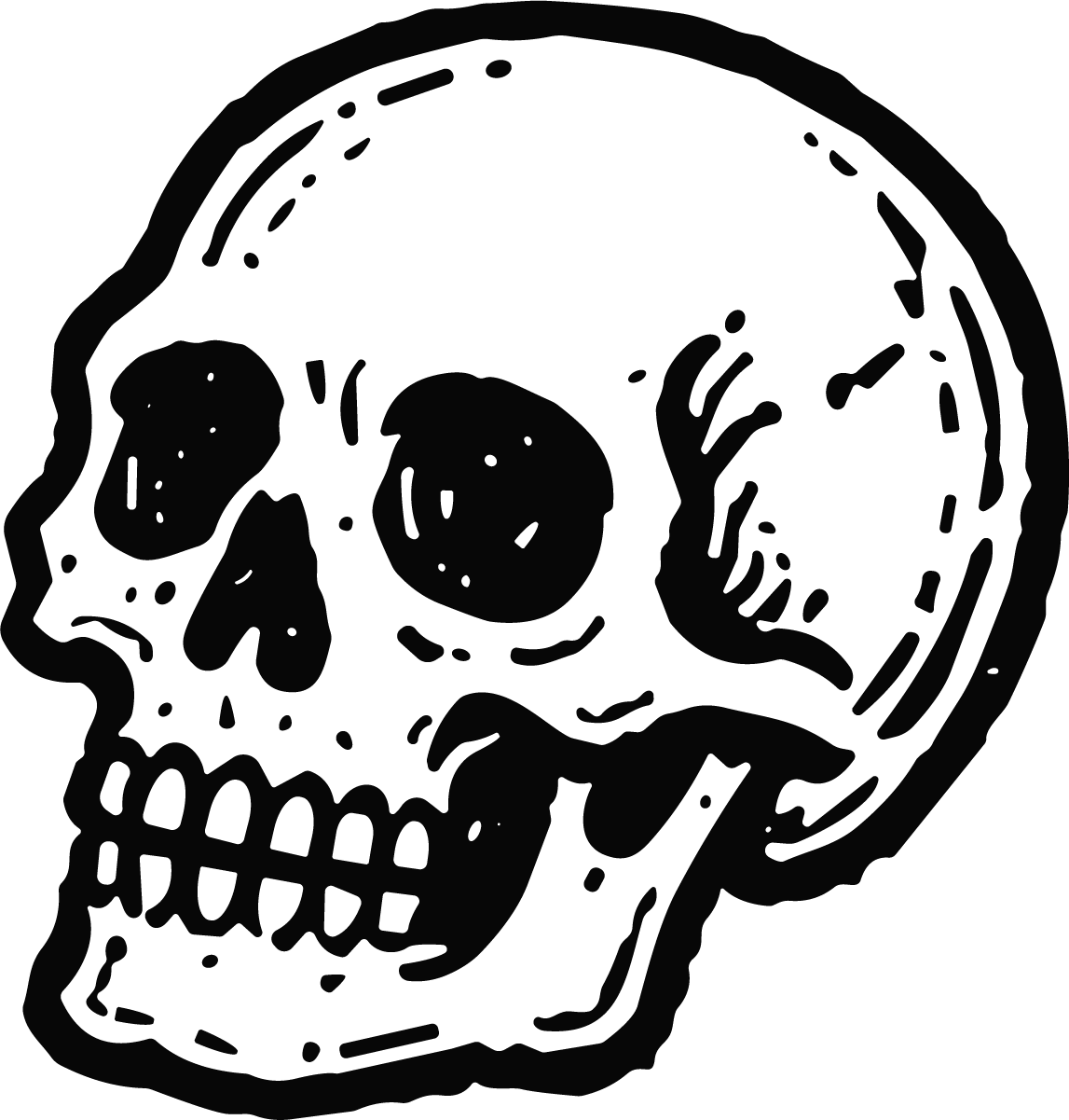 Human Skull SVG Bold Tattoo Vector - Image 1