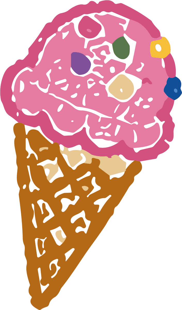 Ice Cream Cone SVG Playful Pink Vector - Image 1