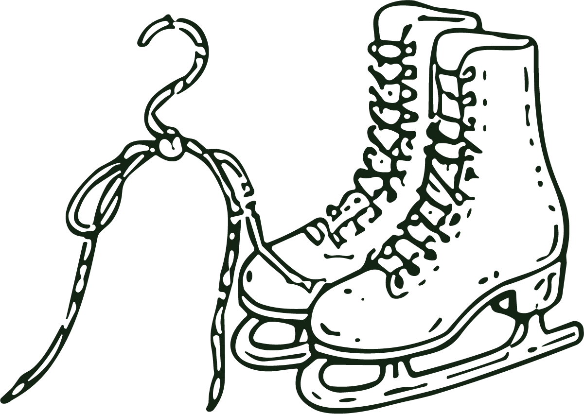 Ice Skates SVG Sketchy Outline Vector - Image 1