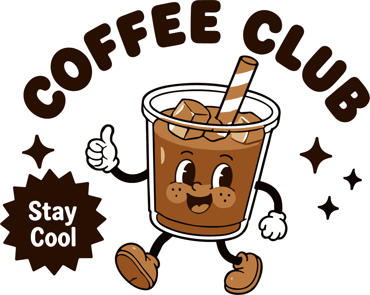 Iced Coffee Character SVG Cheerful Walking Vector - Image 1
