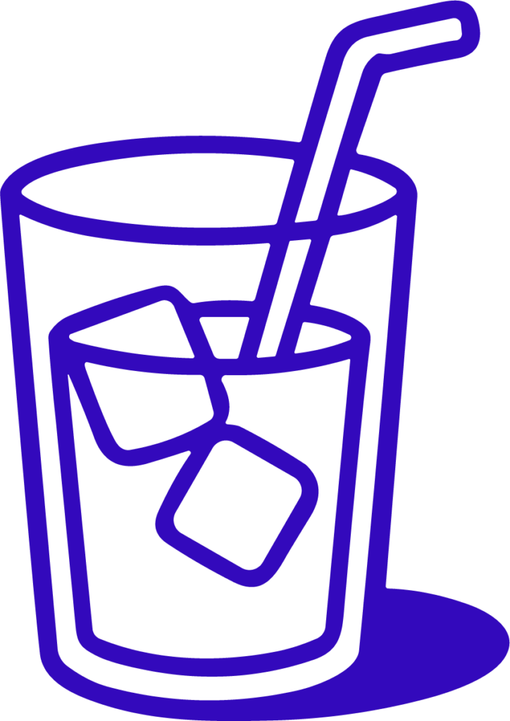 Iced Drink Glass SVG Bold Outline Vector