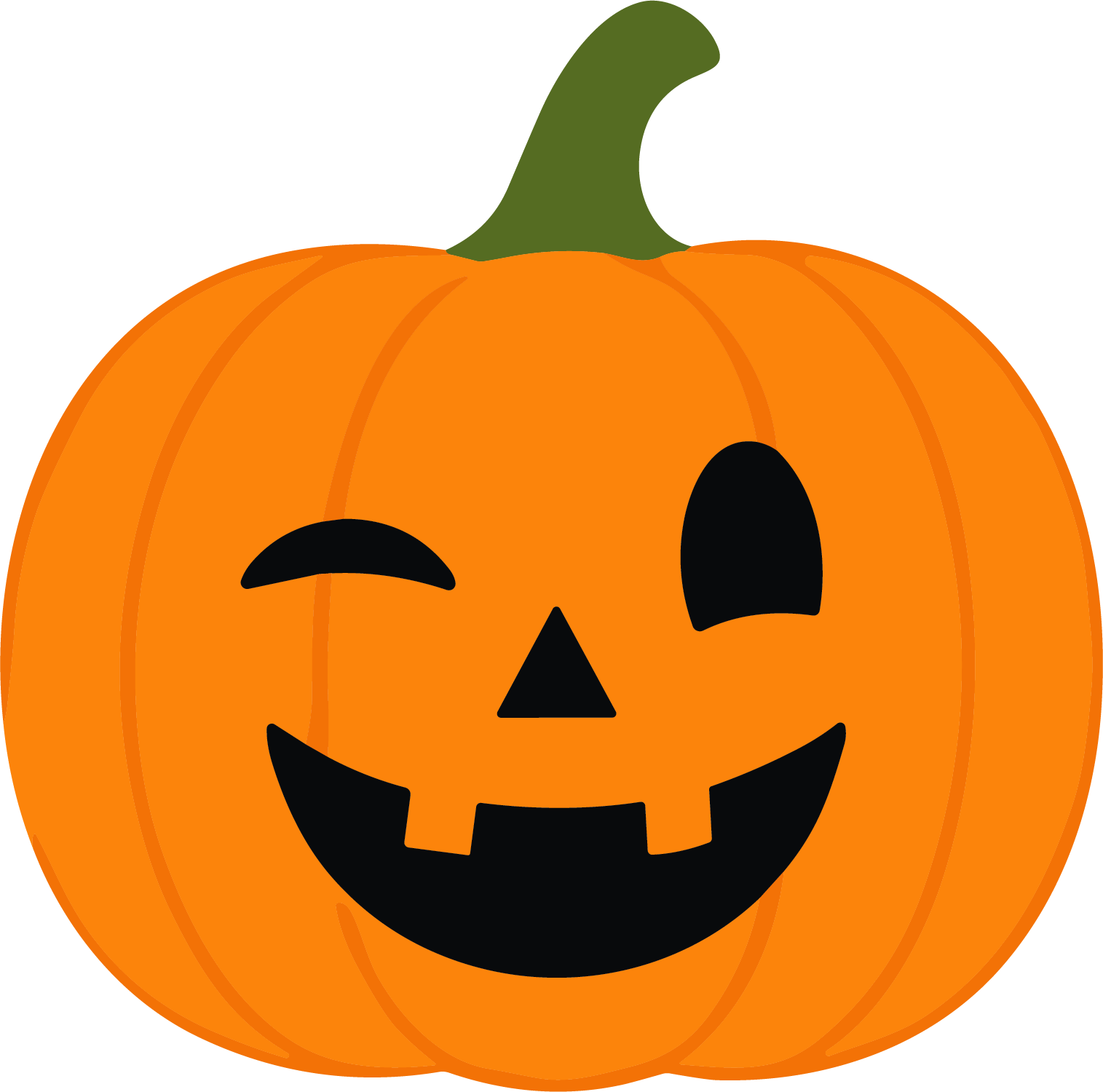 Jack-O-Lantern SVG Winking Grin Vector - Image 1