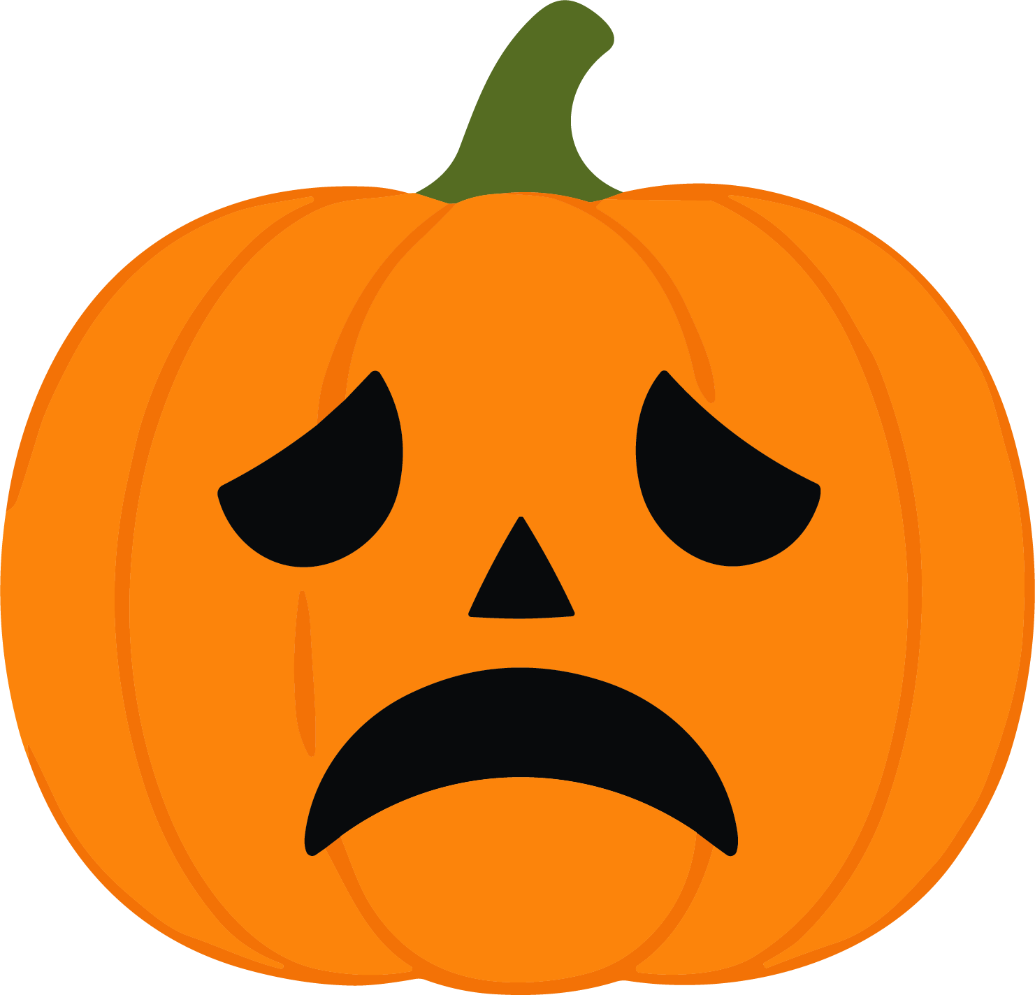 Jack-O-Lantern SVG Grumpy Face Vector - Image 1