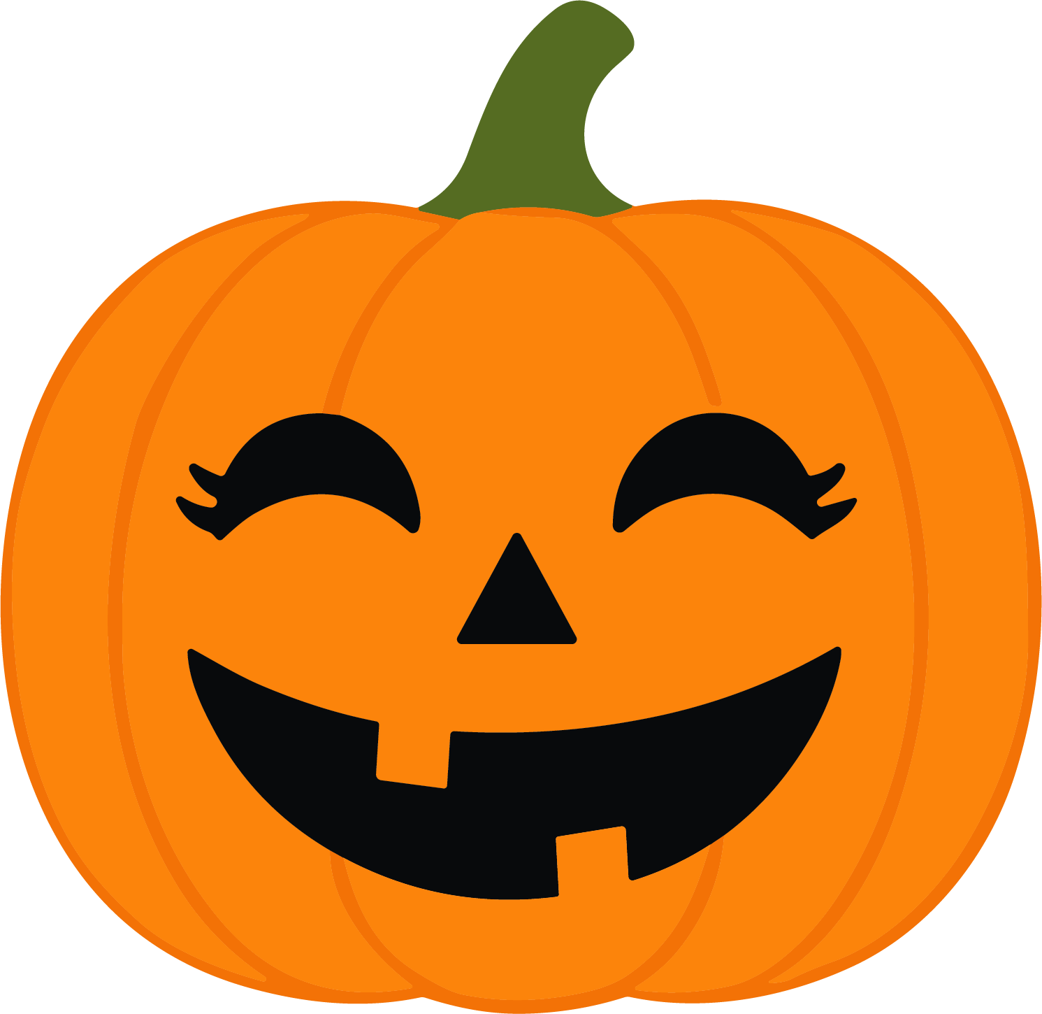 Jack-O-Lantern Pumpkin SVG Cheerful Grin Vector - Image 1
