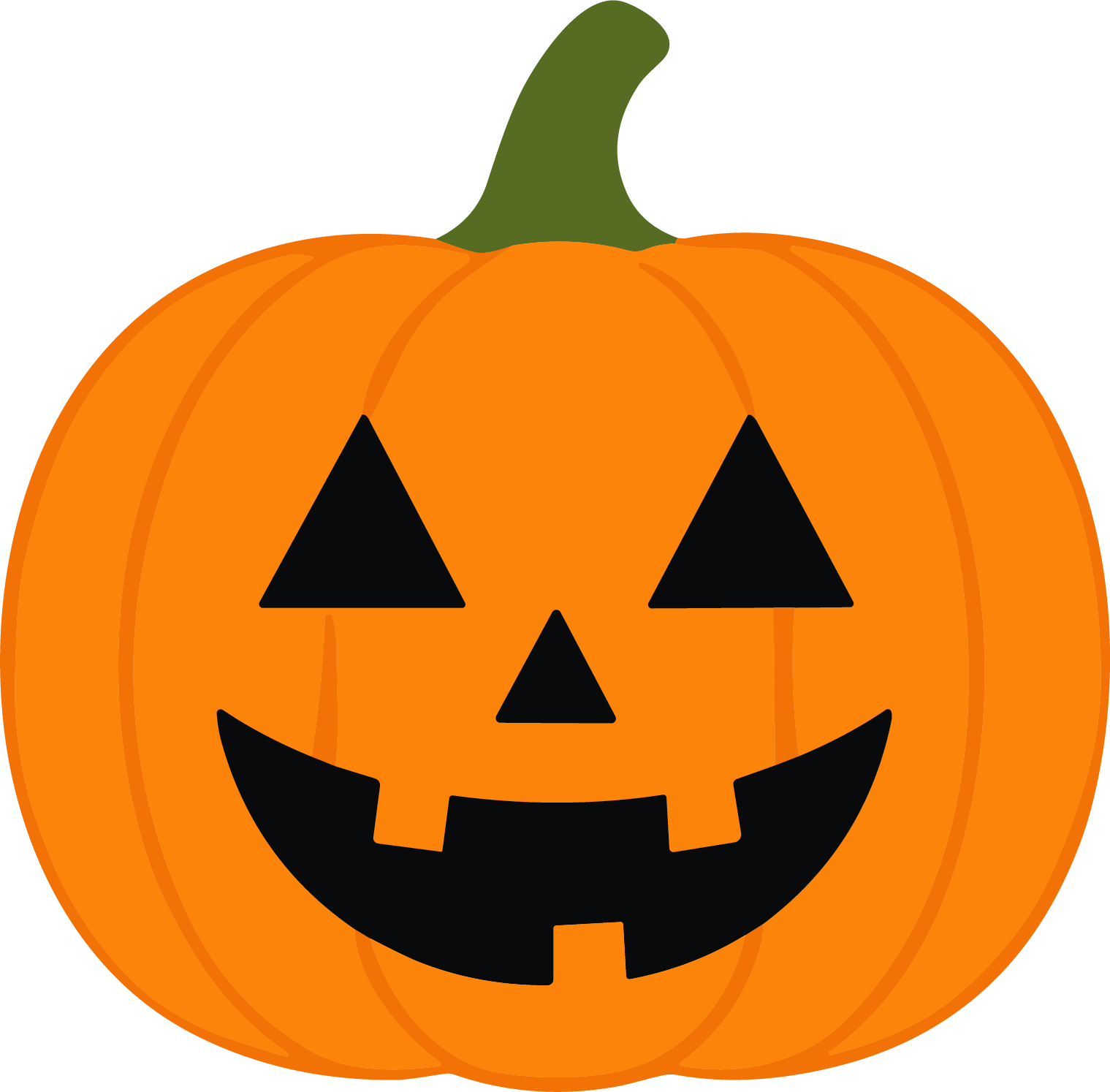 Jack-O-Lantern Pumpkin SVG Happy Grin Vector - Image 1