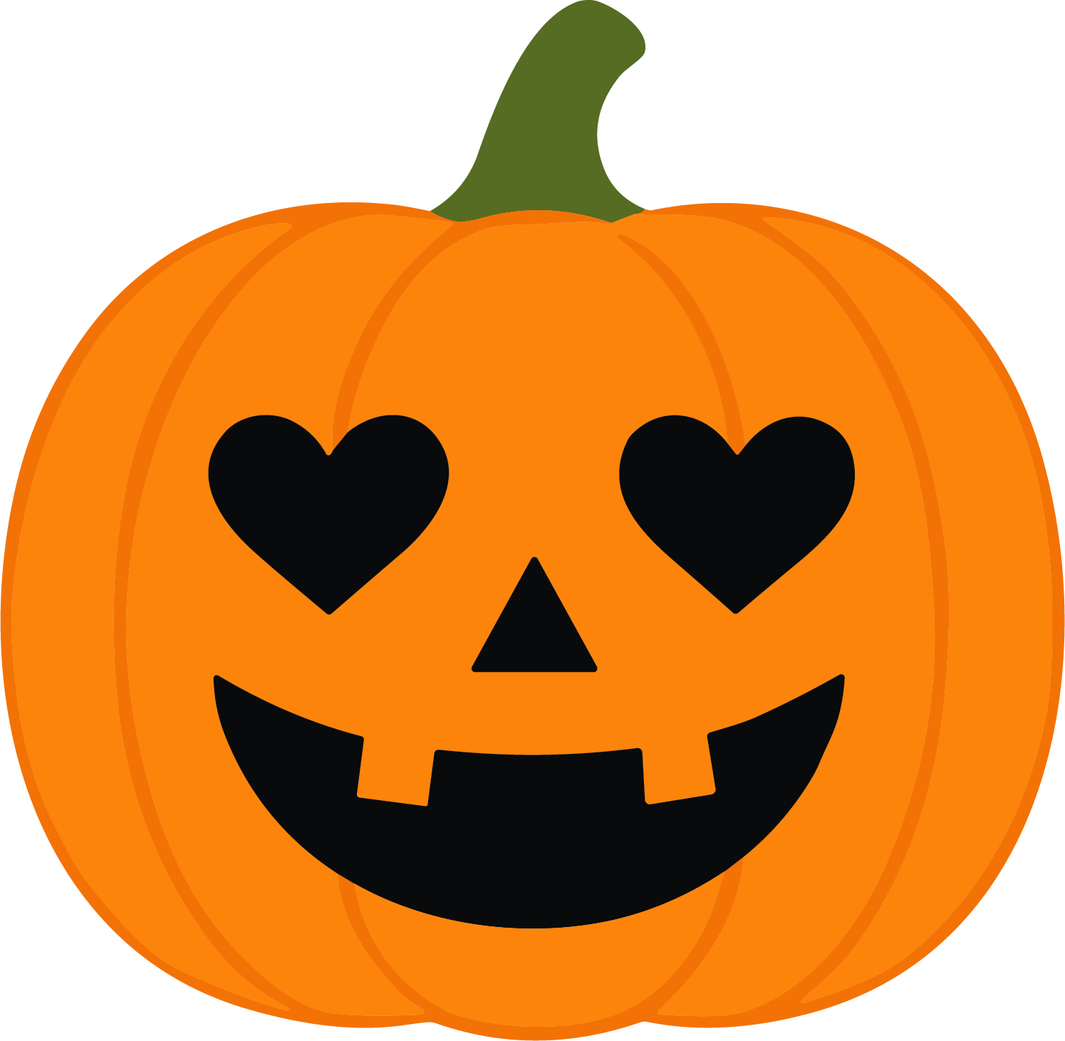 Jack-O-Lantern Pumpkin SVG Lovestruck Grin Vector - Image 1
