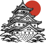 Japanese Castle SVG Rising Sun Vector