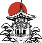 Japanese Pagoda SVG Rising Sun Vector