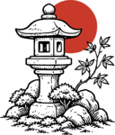 Japanese Stone Lantern SVG Zen Garden Vector