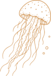 Jellyfish SVG Flowing Tentacles Vector