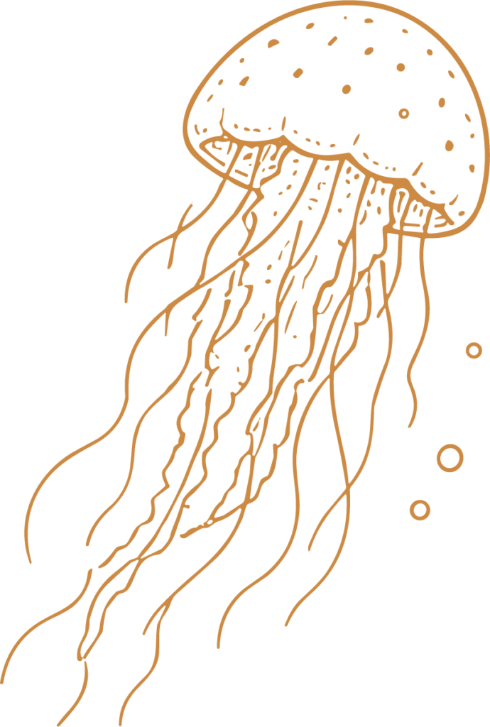 Jellyfish SVG Flowing Tentacles Vector